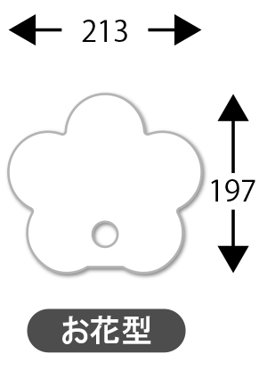 お花型紙うちわ_サイズ